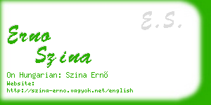erno szina business card