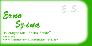 erno szina business card